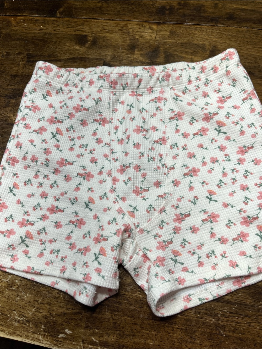 Edited Women’s Floral Pink White Knit pajama shorts size small